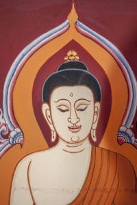 Abbild Buddh als Wandmalerei