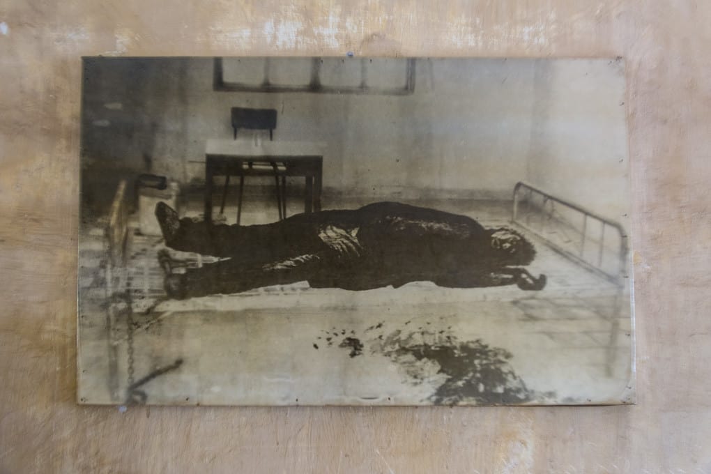 Originalaufnahme aus dem Gefängnis S-21 - Foto im Tuol-Sleng-Genozidmuseum Phnom Penh